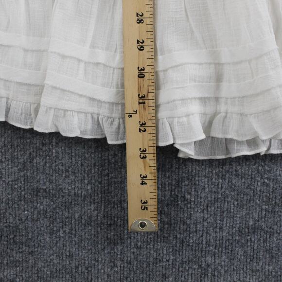 Iro Dress 6 Mapple Smocked Ruffle Mini Lace White Boho Chic Feminine Flowy - Picture 11 of 13